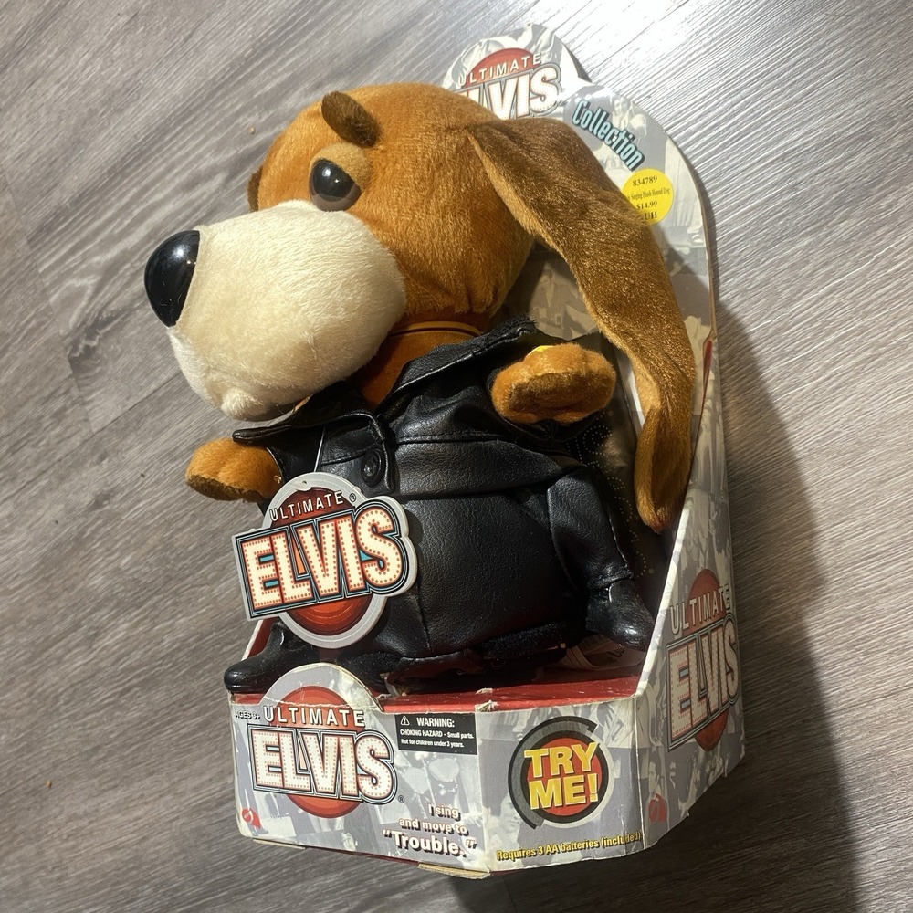 Ultimate Elvis Animated Hound Dog‎ Plush Singing Hound Dog 834789 NIB 2003